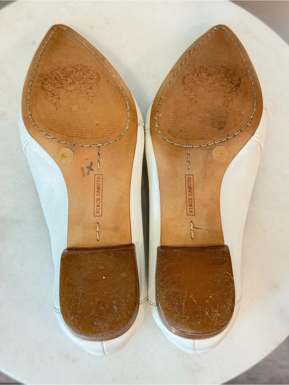 Vince Camuto White Pointed-Toe Leather Loafers